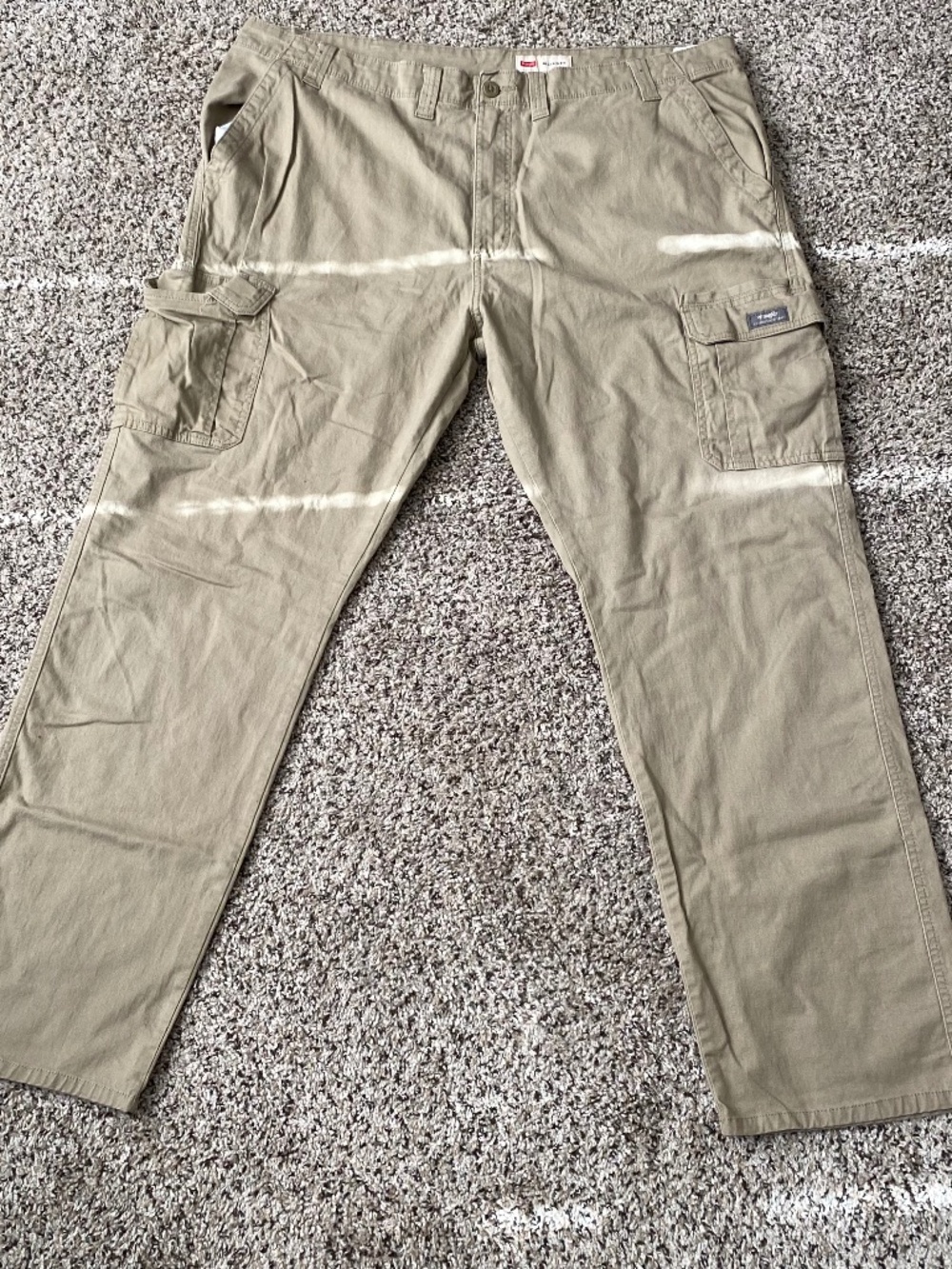 Wrangler Workwear Pants Mens 44x32 Khaki Ranger Relaxed Fit Cargo Durable Tool